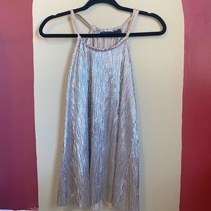 OUTBACK RED Silver and Gold Metallic Halter Top SZ M